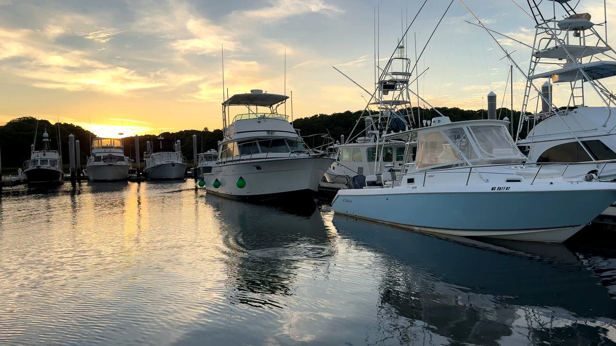 Cape Cod marina at sunset